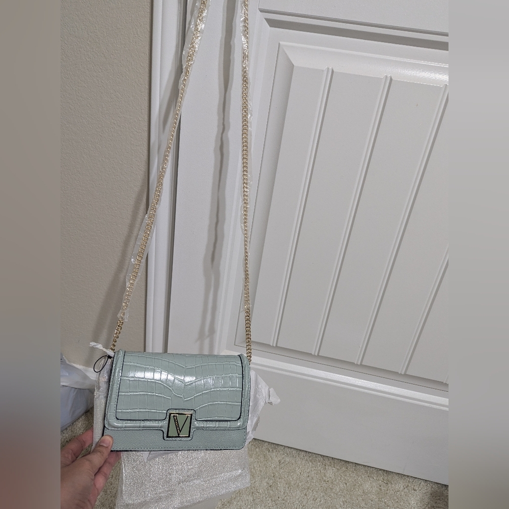 Victoria's Secret Light Gray Croc-Embossed Clutch
